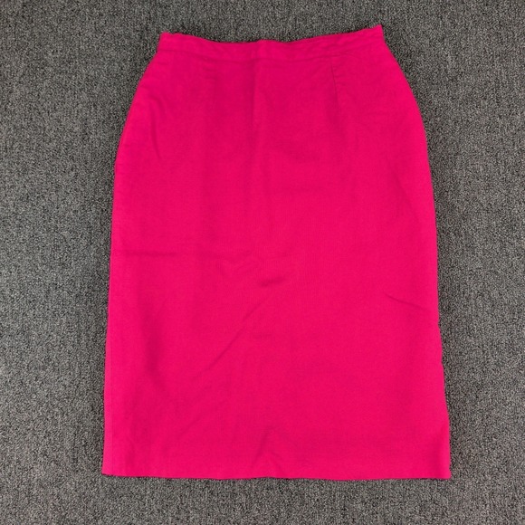 Vintage 80s Hot Pink Profesional Pencil Skirt Women 10 High Waist USA Union Made — photo 2